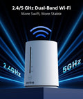 Wi-Fi hub for Solar Wireless Security Camera Kit For Outdoor Home Surveillance with dual-band 2.4/5 GHz connectivity.