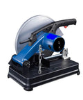 Badass Heavy Duty Chop Saw For Steel And Wood, Adjustable Bevel Angle Cutter With Rock Solid Cast Iron Base side view.