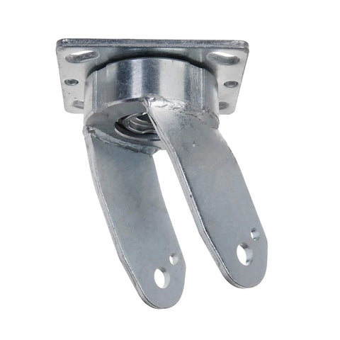 Badass Heavy Duty Kingpinless Swivel Caster With Polyurethane Molded Steel Wheel Non Marking Floor Friendly Smooth Rolling 5 Inch 1750 Pound Capacity For Shop Rig Or Garage Setup, showing swivel frame and steel design.