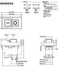 Technical diagram of Electromagnetic Pushbutton Switch 120 Volts And 220 Volts Dual Voltage 4 Pin 16A, showing dimensions and specifications.