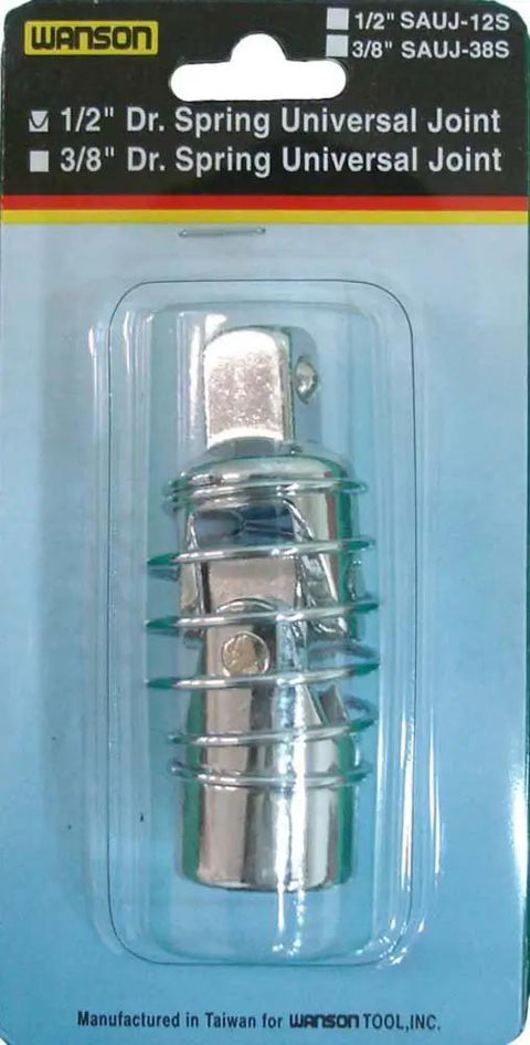 Heavy Duty 1/2 Inch Drive Spring Universal Joint Forged From Polished Stainless Steel For Dead Set Precision And Rock Solid Grip On Tricky Fasteners Designed Tough For The Daily Wrenching Grind And Engineered To Last in packaging.