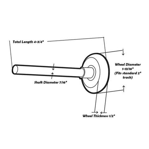 Diagram of Two Inch Nylon Sealed Garage Door Rollers With 6200ZZ High Performance Ball Bearings Ultra Quiet Dust Cap Protected 12 Pack Four Inch Stem Durable Replacement Hardware For Heavy Duty Garage Doors, showing dimensions.