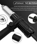Rivet Gun Adapter Kit For Cordless Drill Riveter With 2.4mm 3.2mm 4.0mm 4.8mm Rivet Heads Workhorse Heavy Duty Aluminum