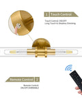 Battery Operated Wireless Wall Sconces With Remote 2 Pack Gold Dimmable Glass Wall Lights With Timer Rechargeable 8000mAh