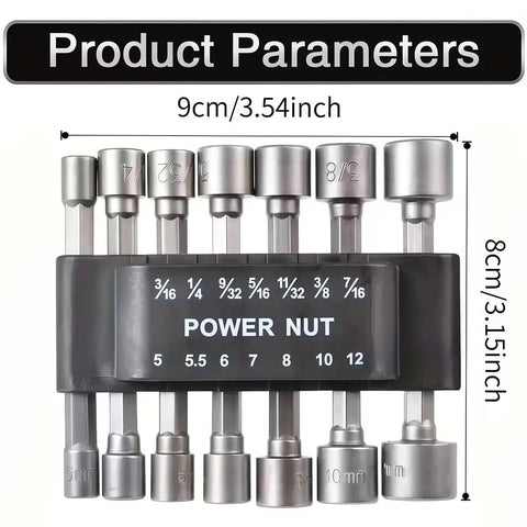 14 Piece Hex Shank Nut Driver And Drill Socket Set With One Quarter Inch Impact Nut Driver Sockets Metric And SAE