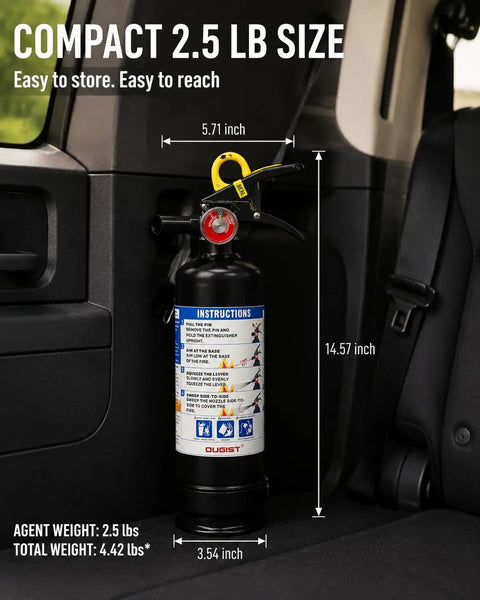 Road Ready 2.5 Lb Dry Chemical Car Fire Extinguisher With 1A 10B C Rating And Smooth Operator Handle For Fast Lane Emergencies That Really Got Your Back On Long Drives Without Any Major Hiccup Or Stress