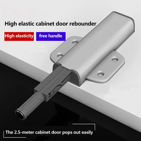 Push To Open Cabinet Latch Set Magnetic Door Touch Latches for drawer closure showing metal finish and spring mechanism
