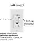Front view of 20 Amp Weather Resistant GFCI Duplex Wall Outlet With LED Indicator Self Test Reset Feature Tamper Resistant