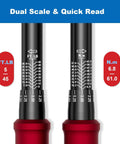 3/8 Inch Drive Click Torque Wrench Dual Direction Adjustable 5-45 Ft-Lb / 6.8-61 Nm dual scale readout detail view