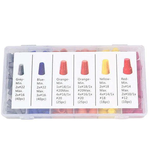 Ultimate Quick Wire Connector Kit With 110 158 Or 220 Pcs Screwless Terminal Blocks Offering Heavy Duty Nylon Housing And Strong Internal Springs For Super Secure Electrical Hookups That Are Easy To Install Anywhere You Need Reliability Without. color-coded wire nut assortment in plastic case