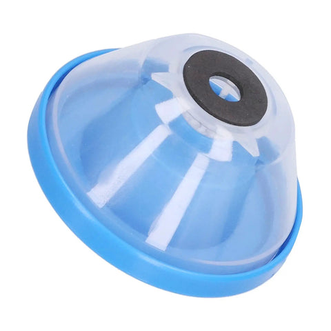 Hassle Free Shockproof Drill Dust Collector Clip Fits 4 To 10mm Bits With Screw Off Clear Cover showing durable plastic and blue rubber ring.