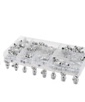 Beefed-Up Steel Grease Fittings Kit, 115-Piece Zerk Nipple Assortment with Straight, 90-Degree and 45-Degree Angles in a clear case