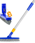 2 Pack Long Handle Grout Brush With 56.5 Inch Swivel V Shape Scrub Tool for Tile Floors Bathroom Shower Baseboard and Corner Deep Clean