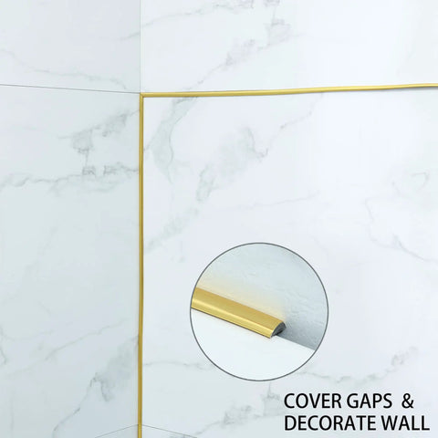 32.8Ft Peel And Stick Molding Trim For Mirror, Wall, Ceiling, Floor, Cabinet And Tile Edges applied to wall