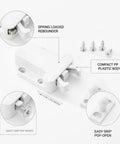 Push To Open Cabinet Touch Latch Spring Rebounder For No Touch Handleless Kitchen And Wardrobe Doors White PP Plastic
