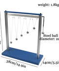 Pendulum Resonance Demonstrator For Forced Vibration Experiments With Five Ball Pendulum Set, steel balls on blue frame