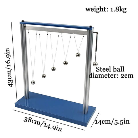 Hands On Forced Vibration And Resonance Demonstrator For Physics Lab With Physical Pendulum Balls, Bracket Mounted
