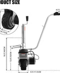 350W Electric Trailer Dolly With Aluminum Jockey Wheel, Heavy Duty Steel Frame, Adjustable Height, Puncture Resistant Tires, Portable Caravan And Boat Trailer Mover For Easy Loading, Parking And Warehouse Use, product size diagram
