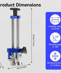 Pro Grade 1 Station Sheet Metal Roller Bender dimensions with 29.5cm height, working range 0.26-5in, bend angle 0-100°, thickness 0.1-0.8mm