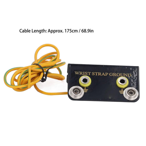 Black grounding socket from 5PCS ESD Wrist Strap Ground Socket Kit With L Shaped Ring Connector And 1.75m Cable, Anti Static Wrist Band