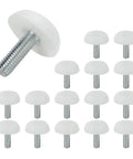 Total Game Changer Wobble Killer Set Of 16 White M6 Screw Furniture Levelers, Heavy Duty Adjustable Glide Pads.