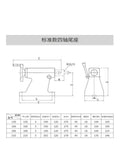Technical drawing of Heavy Duty CNC Indexing Head Tailstock with dimensions, cast iron construction for lathe use.