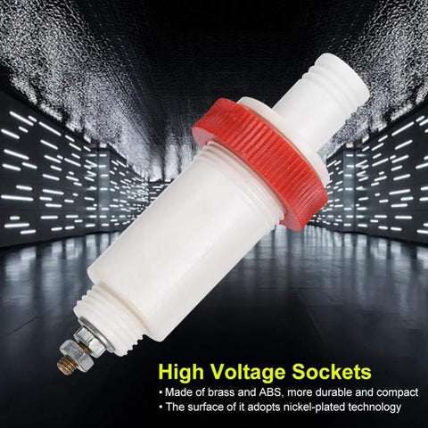 Top Rated Four Millimeter Banana Cross Jack Adapter Providing A Rock Solid Threaded Fit High Voltage Connectors With Hassle Free Plugs For Straight Up Electrical Testing, showcasing brass and ABS material with threaded fit.