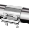 Four Piece 2.5 Inch Exhaust Clamp Set Stainless Steel 304 Quick No Weld Butt Joint Band Sleeve Coupler For Pipes And Mufflers