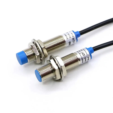 Motion Sensor Inductive Metal Proximity Switch FR12-2DN2 M12 Industrial Sensor That Detects Metal Like A Pro With Fast Response And High Reliability Easy Mounting Built For Automation Systems And Robotic Lines. M12 metal inductive sensor with blue tip