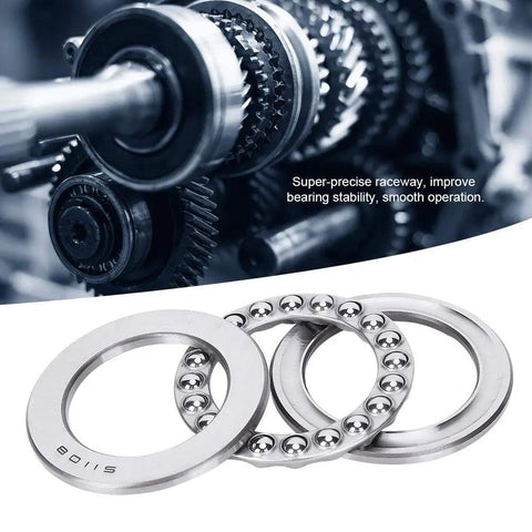 Low Noise 51108 Plane Axial Thrust Bearing Replacement For High Load Machinery And Equipment Durable Quiet Bearing For Fast Operation Installation And Maintenance, close-up of steel bearings.