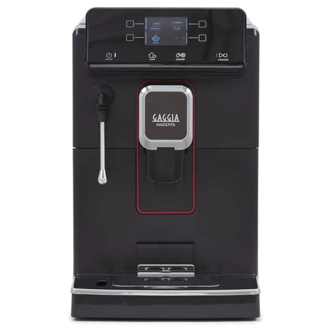 Super Automatic Espresso Machine With One Touch Brewing And On The Fly Settings to Nail Your Favorite Cups featuring a black finish and color display.