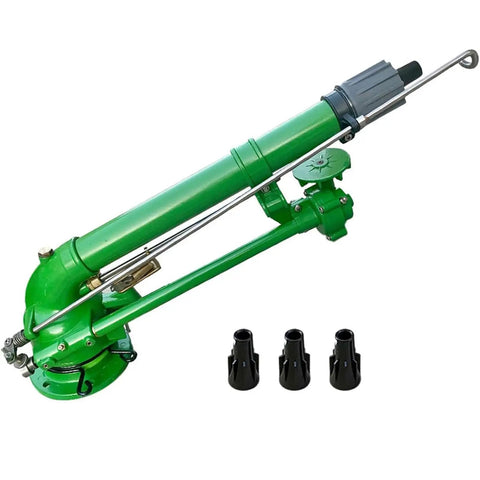 2 Inch Farm Irrigation Spray Gun For Farmland Sprinkler System With 360 Degree Adjustable Coverage, zinc alloy, nozzle set
