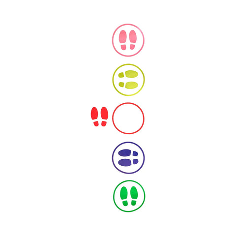 Colorful footprint decals from Sensory Hallway Decal Floor And Wall Pack With Nine Sets To Help Kids Move And Focus Get The Wiggles Out ADHD Friendly Movement Path For Home Or Therapy.