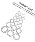 Stainless Steel Internal Tooth Lock Washers Set Featuring Star Shaped Serrated Washers 300 Piece Assortment For Corrosion Resistant