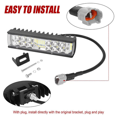 LED Headlight Bar For Sur Ron Light Bee S And Segway X160 X260 Dirt Bikes 7 8 Inch Handlebar Fit Plug And Play Brighter Beam And Wider View For Night Riding