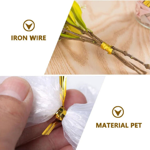 Get Your Hands On This Automatic Twist Tie Machine For Gold Wire Bundling That Ties Up Cables In A Flash With Fast Operation And Super Speed Sealing Gear Perfect For Any Tight Job, showcasing iron wire and PET material.