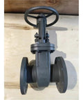 Heavy Duty Carbon Steel Wedge Gate Valve PN16 For High Temp Water Control Manual Operation DN50 top view showing flanged design