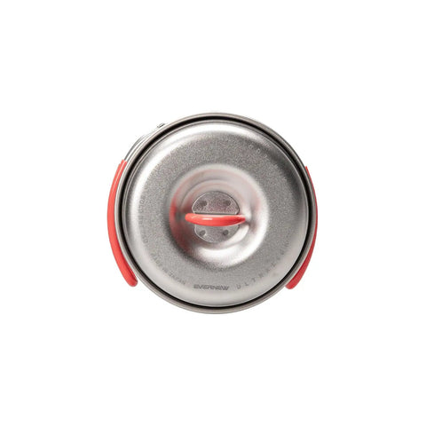 Top view of Ultralight Titanium Solo Camping Pot Set 750ml For Solo Hikers Zero Point Three Millimeter Body Built To Slash Weight By Twenty Percent Without Sacrificing Durability Inside Volume Markings Hand Pressed By Japanese Craftsmen