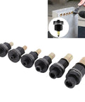 All In One Rivet Nut Tool Kit With Handy Storage Box showing six different sized heads for use in furniture, automotive, and industrial projects.
