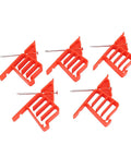 Heavy Duty Plastic Cable Stackers With Nails, 25 Pack Wire Fasteners for organizing wires, red plastic design, includes stainless steel nails.