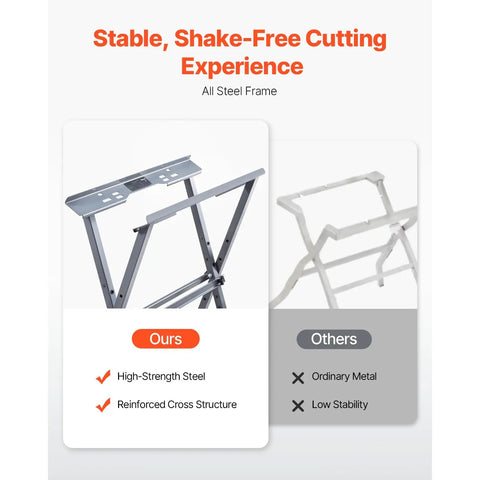 Heavy Duty Table Saw Folding Stand With 350 Lb Load Capacity, Rock Solid For Job Sites, Folds Flat Quick For Easy Stash, Universal Fit For Your Woodworking Rig