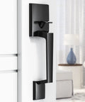 Matte Black Front Door Handle Set With Reversible Lever For Right Or Left Handed Doors Exterior Entry Door Handle