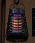Hanging Solar Powered Bug Zapper Outdoor Insect Trap With 600V Grid, LED Flickering Flame, Auto Activates At Dark