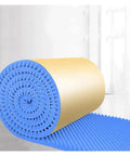 Heavy-Duty Self-Adhesive Acoustic Panels For Home Studio And Gym Wall Sound Proof Padding With Built Different Quick-Recovery Noise Canceling Foam, rolled blue foam sheet displayed.