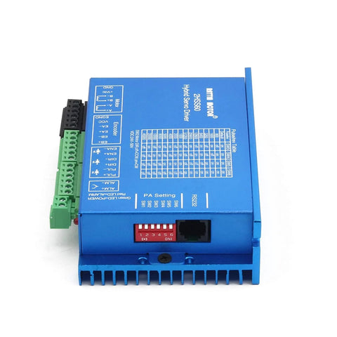 RATTMMOTOR blue NEMA24 closed-loop servo driver module (60x60x88mm) with green terminal block and heatsink