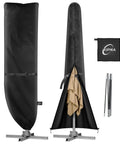 Heavy Duty Patio Umbrella Cover For 9 To 13 Ft Cantilever Umbrellas With Zipper And Support Pole 600D PU Coated Outdoor