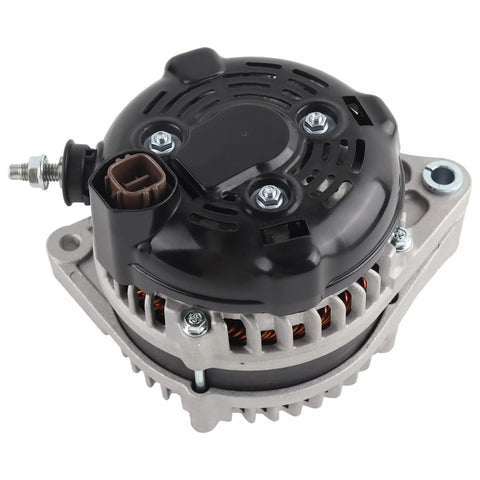 Top view of Beefed Up 130A 12V Alternator With Six Groove Pulley For 2004 2007 Honda Accord 3.0L OEM Replacement 31100 RCB Y01 104210 3500