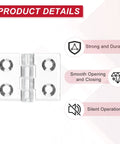 Slick Transparent Acrylic Piano Hinges For Aquarium Covers And Woodworking Projects Compact 35 X 25 Millimeter Size front view with details.