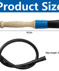 Heavy Duty Parts Washer Brush With 31 Inch Hose, Durable Rubber Construction And Stiff Bristles, Ergonomic Grip Handles shown with dimensions.
