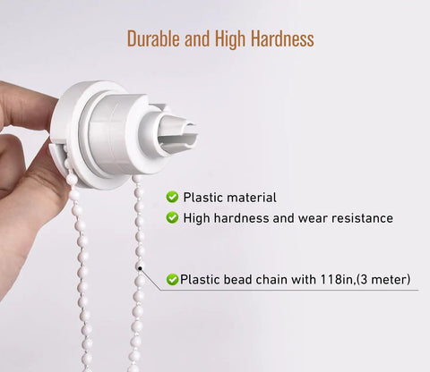 Quick Fix Roller Shade Repair Kit With Snappy Clutch Bracket And Solid Steel Components For Thirty Two Millimeters Outer Diameter Aluminum Tubes Hassle Free Install Heavy Duty, plastic clutch with bead chain.